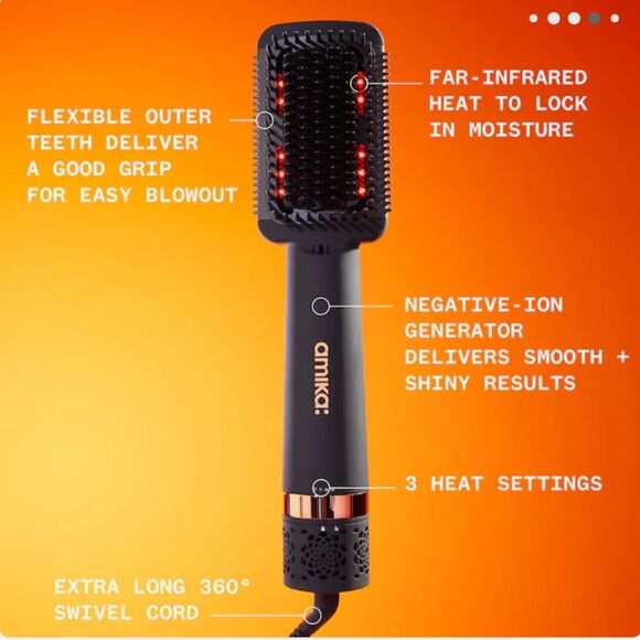 Amika double agent 2-in-1 blow dryer straightening brush New with tags - Picture 3 of 9